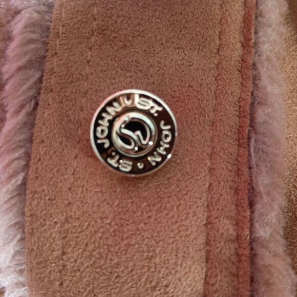 ST. JOHN MARIE GRAY Coat Brown Womens P Small Faux Suede Fur - Picture 7 of 9